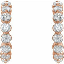 Load image into Gallery viewer, 14K Rose 1 3/8 CTW Diamond Hoop Earrings
