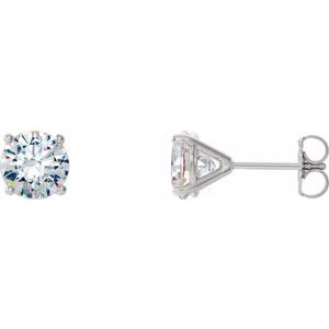 14K White 2 CTW Diamond 4-Prong Cocktail-Style Earrings