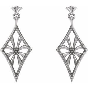Sterling Silver Vintage-Inspired Dangle Earrings