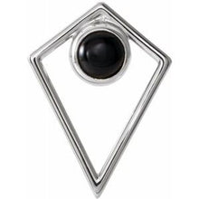 Load image into Gallery viewer, Sterling Silver Onyx Cabochon Pyramid Pendant
