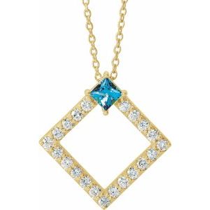 Platinum Emerald & 3/8 CTW Diamond 16-18" Necklace