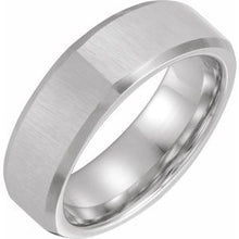 Load image into Gallery viewer, Cobalt Euro Beveled Edge Band with Satin Finish Size 7
