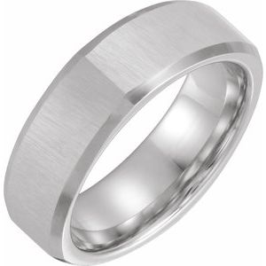 Cobalt Euro Beveled Edge Band with Satin Finish Size 7
