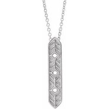Load image into Gallery viewer, Sterling Silver Vintage-Inspired Vertical Bar 18&quot; Necklace
