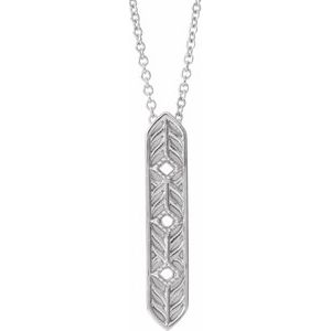 Sterling Silver Vintage-Inspired Vertical Bar 18