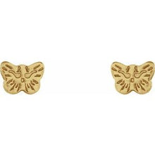 Load image into Gallery viewer, 24K Gold-Washed Stainless Steel Butterfly Piercing Earrings
