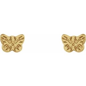 24K Gold-Washed Stainless Steel Butterfly Piercing Earrings