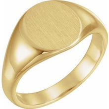 Load image into Gallery viewer, Sterling Silver 12.5x10.5 mm Oval Signet Ring
