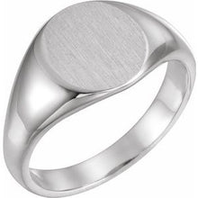 Load image into Gallery viewer, Sterling Silver 12.5x10.5 mm Oval Signet Ring
