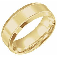 Load image into Gallery viewer, 18K Yellow 8 mm Beveled Edge Band with Milgrain Size 13
