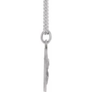 Sterling Silver 15 mm Round Scapular 18" Necklace