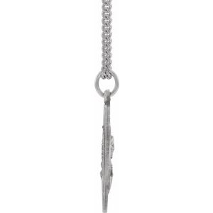 Sterling Silver 25 mm Round Scapular 24" Necklace