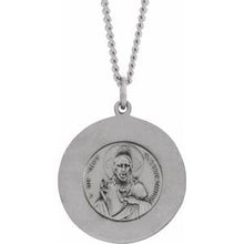 Charger l&#39;image dans la galerie, Sterling Silver 25 mm Round Scapular 24&quot; Necklace
