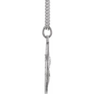 Sterling Silver 18 mm Round Scapular 18" Necklace
