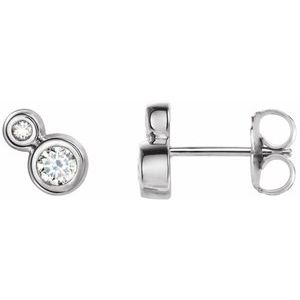 Sterling Silver 1 CTW Diamond Earrings