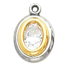 Load image into Gallery viewer, 14K White/Yellow 9x7 mm Oval Bezel-Set Dangle Mounting
