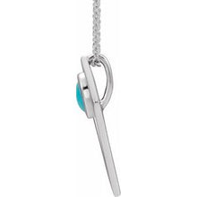 Load image into Gallery viewer, Sterling Silver Turquoise Cabochon Pyramid 24&quot; Necklace

