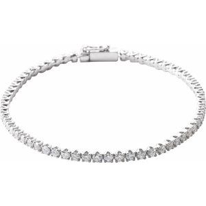 14K White 3 CTW Diamond Line 7" Bracelet