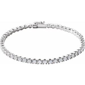 14K White 5 CTW Diamond Line 7" Bracelet