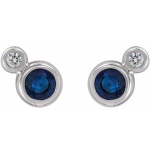 Two-Stone Bezel-Set Earrings  