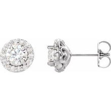 Load image into Gallery viewer, Sterling Silver 1 1/6 CTW Diamond Earrings
