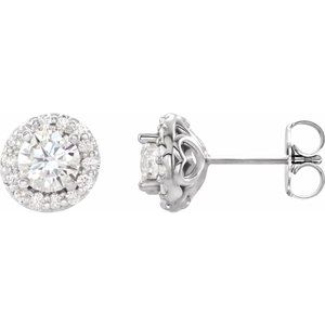 Sterling Silver 1 1/6 CTW Diamond Earrings