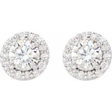 Charger l&#39;image dans la galerie, Boucles d&#39;oreilles en diamant 14K blanc 1 1/6 CTW
