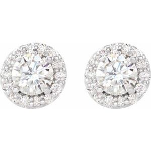 14K White 9/10 CTW Diamond Earrings