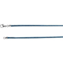 Charger l&#39;image dans la galerie, Light Blue 2.25 mm Silk 16&quot; Cord with Sterling Silver Lobster Clasp
