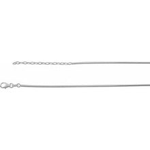 Charger l&#39;image dans la galerie, Sterling Silver 2 mm Adjustable Round Omega 16.5-18.5&quot; Chain
