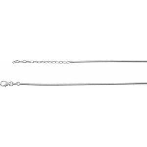 Sterling Silver 2 mm Adjustable Round Omega 16.5-18.5