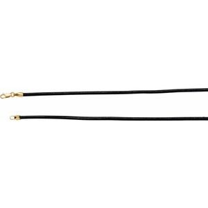 14K Yellow 2 mm Black Leather 20" Cord