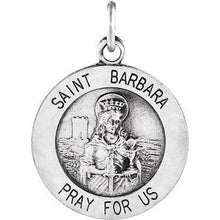 Load image into Gallery viewer, Sterling Silver 15 mm St. Barbara Medal
