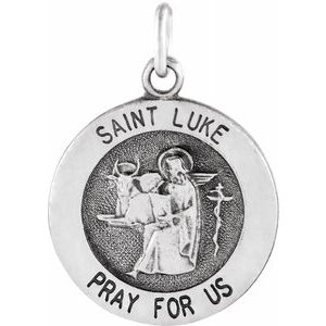 Sterling Silver 22 mm St. Luke Medal