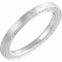 Load image into Gallery viewer, Platinum 3 mm 1/2 CTW Diamond Band with Satin Finish Size 5
