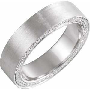 14K Rose 5 mm 3/4 CTW Black Diamond Band avec finition satinée taille 9,5