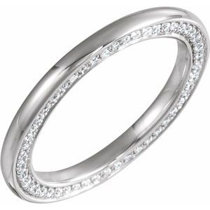 14K Blanc 3 mm 5/8 CTW Diamond Band Taille 8