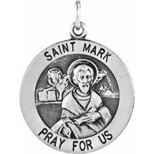 Load image into Gallery viewer, Sterling Silver 18 mm Round St. Mark Medal
