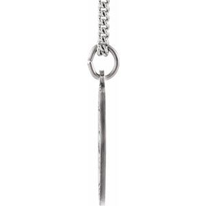 Sterling Silver 22 mm Round St. Joseph Medal 24" Necklace