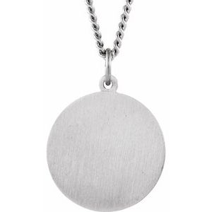 Sterling Silver 18 mm Round St. Joseph Medal 18" Necklace