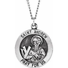Load image into Gallery viewer, Sterling Silver 18 mm Round St. Andrew Necklace
