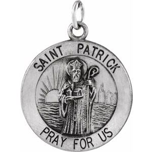 Sterling Silver 18 mm St. Patrick Medal