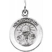 Load image into Gallery viewer, Sterling Silver 12 mm Round Holy Communion Medal
