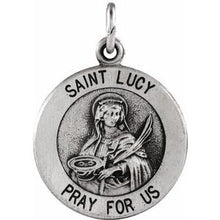 Load image into Gallery viewer, Sterling Silver 15 mm St. Lucy Medal

