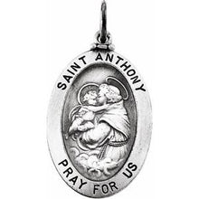 Load image into Gallery viewer, Sterling Silver 19x13.5 mm St. Anthony of Padua Medal
