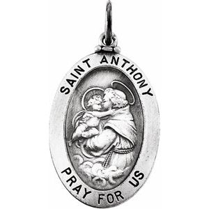 Sterling Silver 19x13.5 mm St. Anthony of Padua Medal