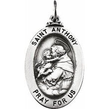 Load image into Gallery viewer, Sterling Silver 25x18 mm St. Anthony of Padua Medal
