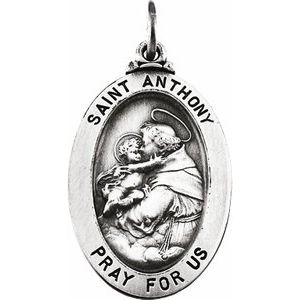 Sterling Silver 25x18 mm St. Anthony of Padua Medal