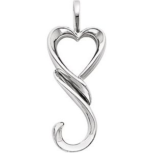 Sterling Silver 32.5x12.75 mm Heart Pendant