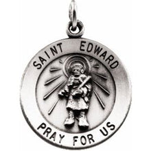 Load image into Gallery viewer, Sterling Silver 18 mm Round St. Edward Medal
